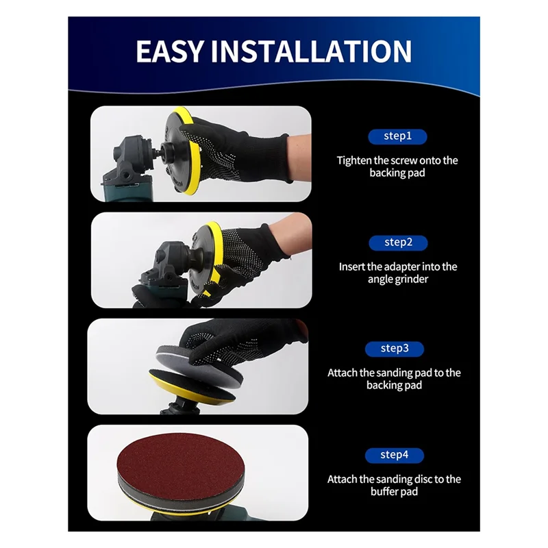 

【CLEARANCE】123PCS Angle Grinder Sanding Discs Attachments, 4 Inch Hook And Loop Backing Pad With 5/8-11 Thread, Wet Dry Sanding
