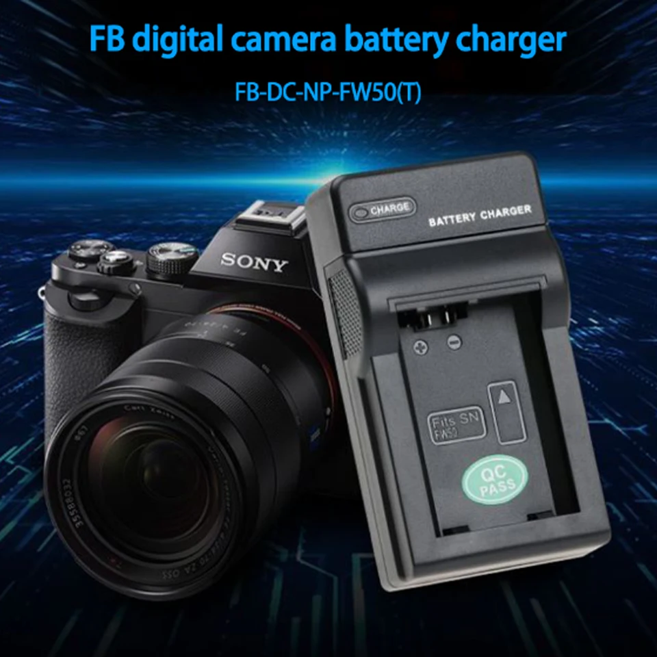 FB NP-FW50(T) Single Slot USB Port Lightweight Portable Digital Camera Battery Charger for SONY NP-FW50