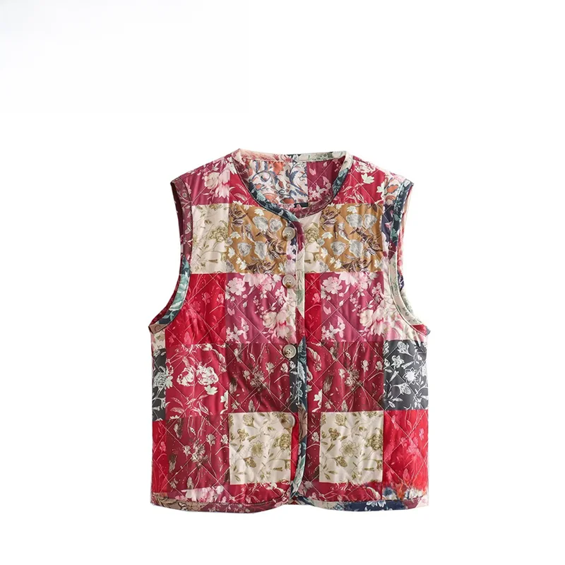 

Простая жилетка с принтом для женщин, осенняя новинка, повседневная, из полиэфирного волокна, стандартной длины