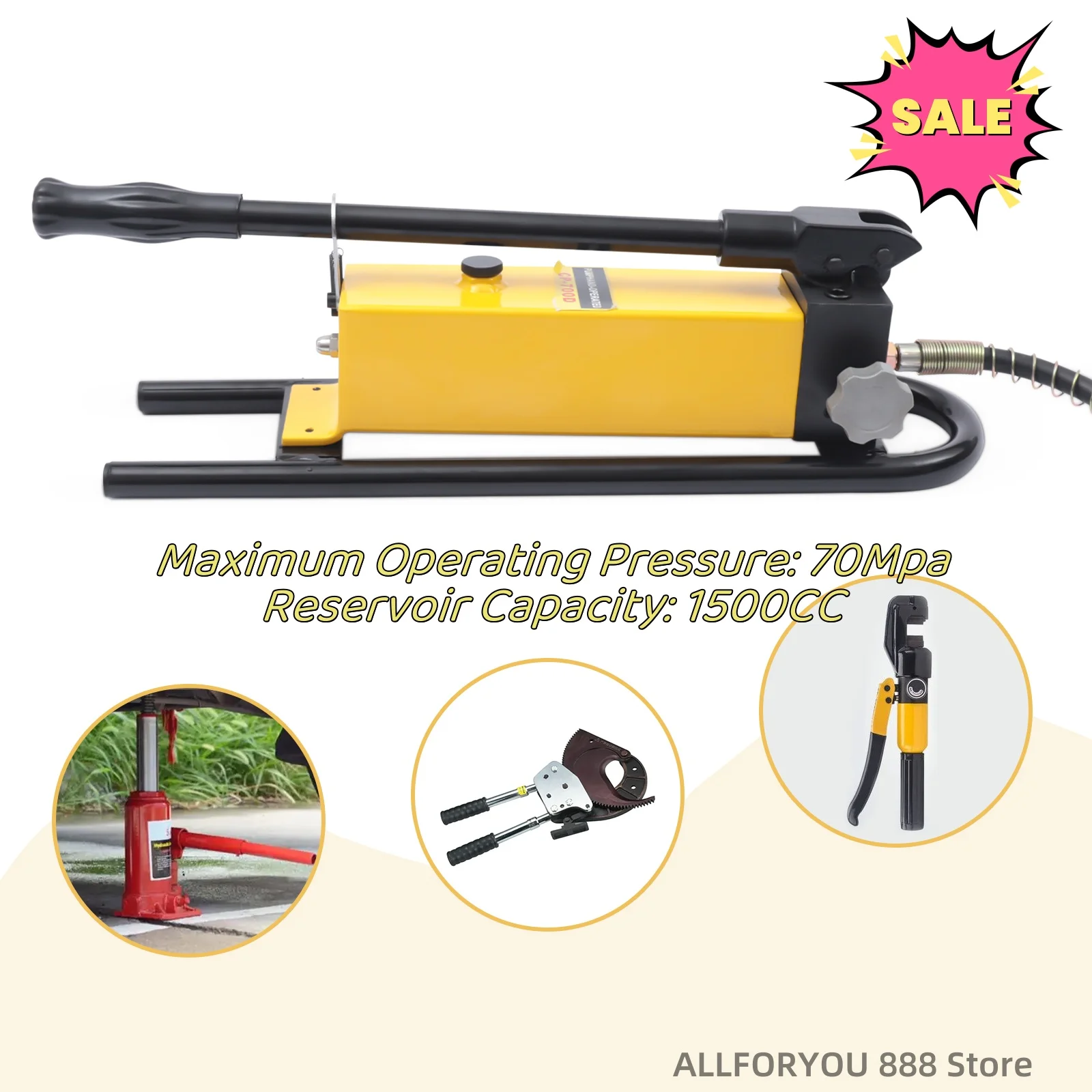 

70Mpa Manual Hand Hydraulic Power Pack Pump Reservoir Capacity 1500CC CP-700D