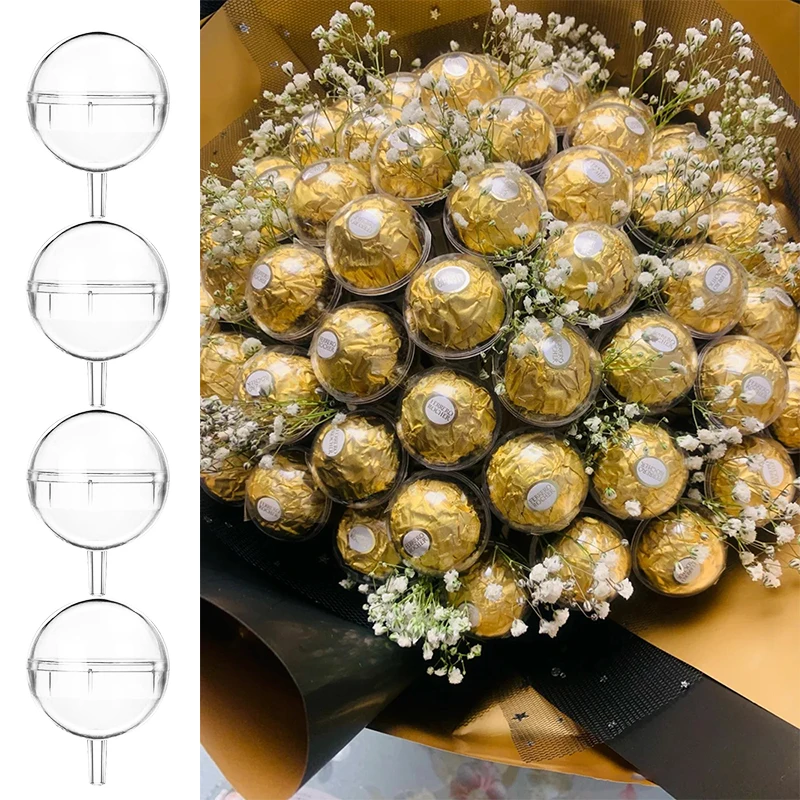 

10Pcs Clear Chocolate Wrapper Box DIY Candy Chocolate Bouquet Flower Racks Wedding Birthday Party Decor Valentines Gift Box