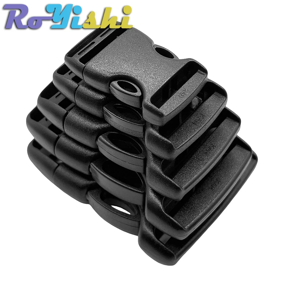 5-50Pcs 20-50mm Black Release Buckle Plastic Adjustable Belt Buckles for Backpack Straps Luggage Webbing Closure Insert Clasp