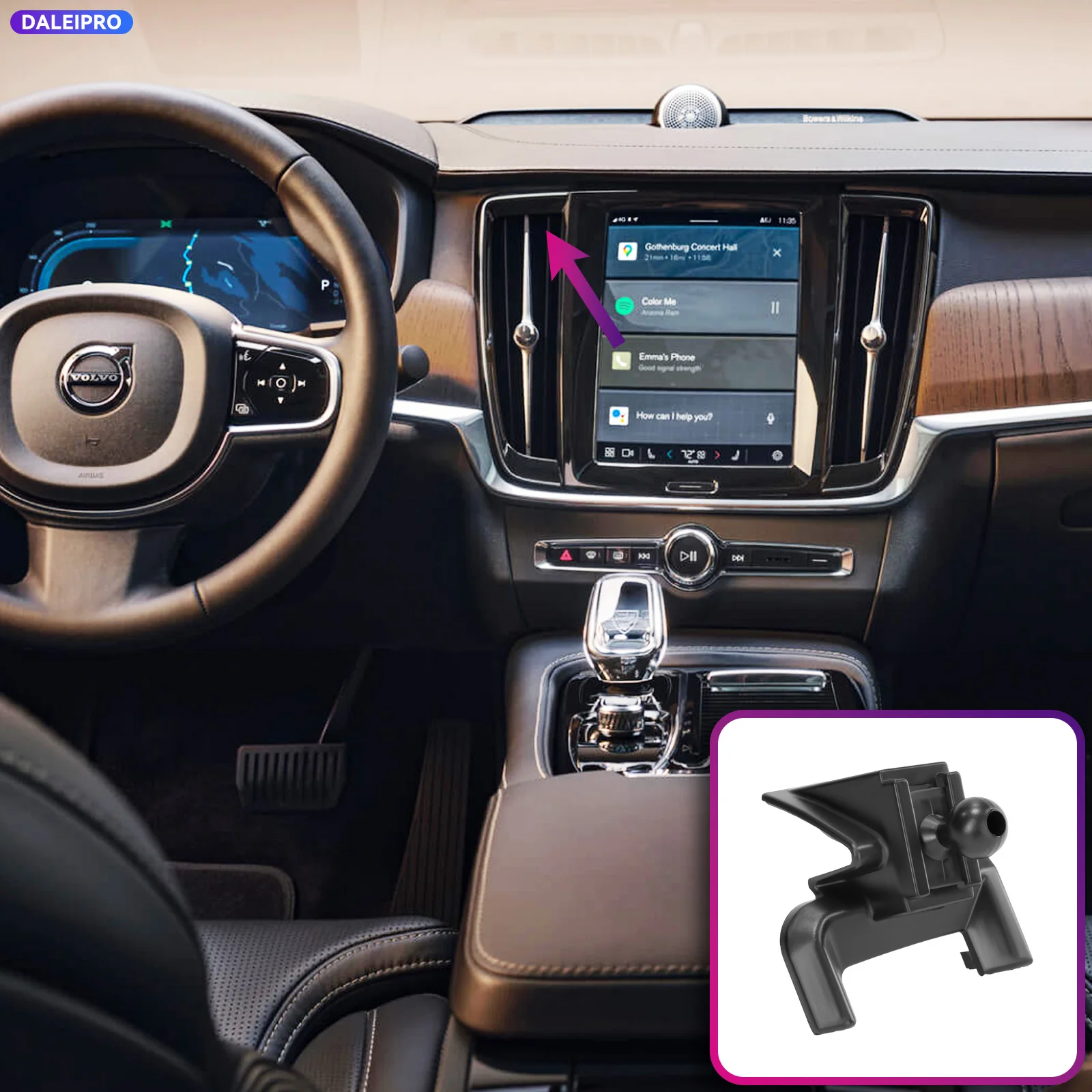 Для Volvo S90 V90 2016-2023 2024 2025: Специализированное крепление для телефона в автомобиль, умный держатель для телефона с зарядкой 66 Вт, аксессуары