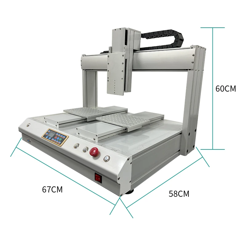 High Precision Duplex Fully Automatic Pressurized Glue Dispenser Supports Customized Three-axis Desktop Dispensing Robots