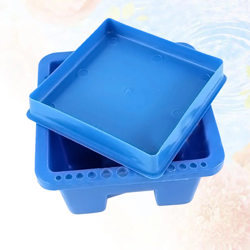 Lavaspazzole multifunzionale quadrato in plastica blu con design a trench per materiali artistici e attività domestiche
