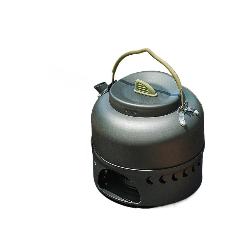 

Outdoor alcohol kettle, pot stove integrated portable teapot boil water make tea camping drink tea