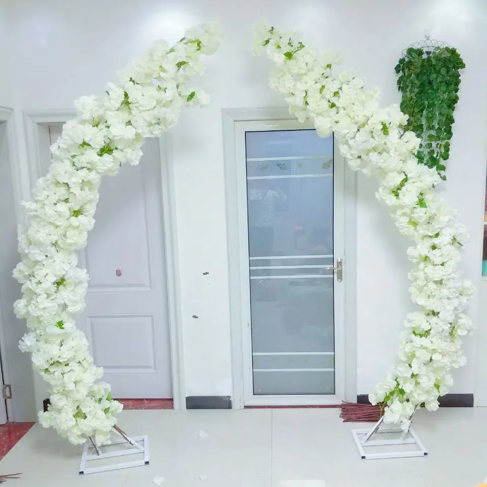 Upscale Cherry Arch Door Sets Party Decoration Moon Shaped Shelf With Encryption Floral For Wedding Backdrop Centerpieces