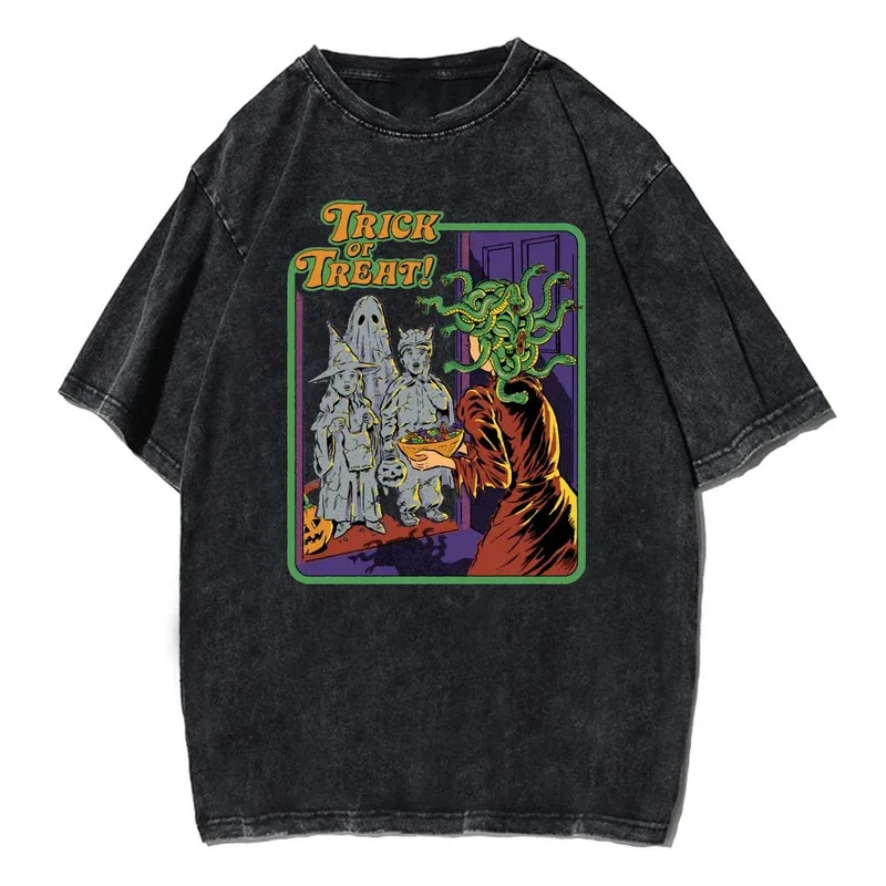 اليقطين الانتقام Y2K تي شيرت للجنسين غسلها كبيرة الحجم فضفاضة قصيرة الأكمام تي شيرت الرجال النساء لطيف القطن المتضخم الهيب هوب التي شيرت