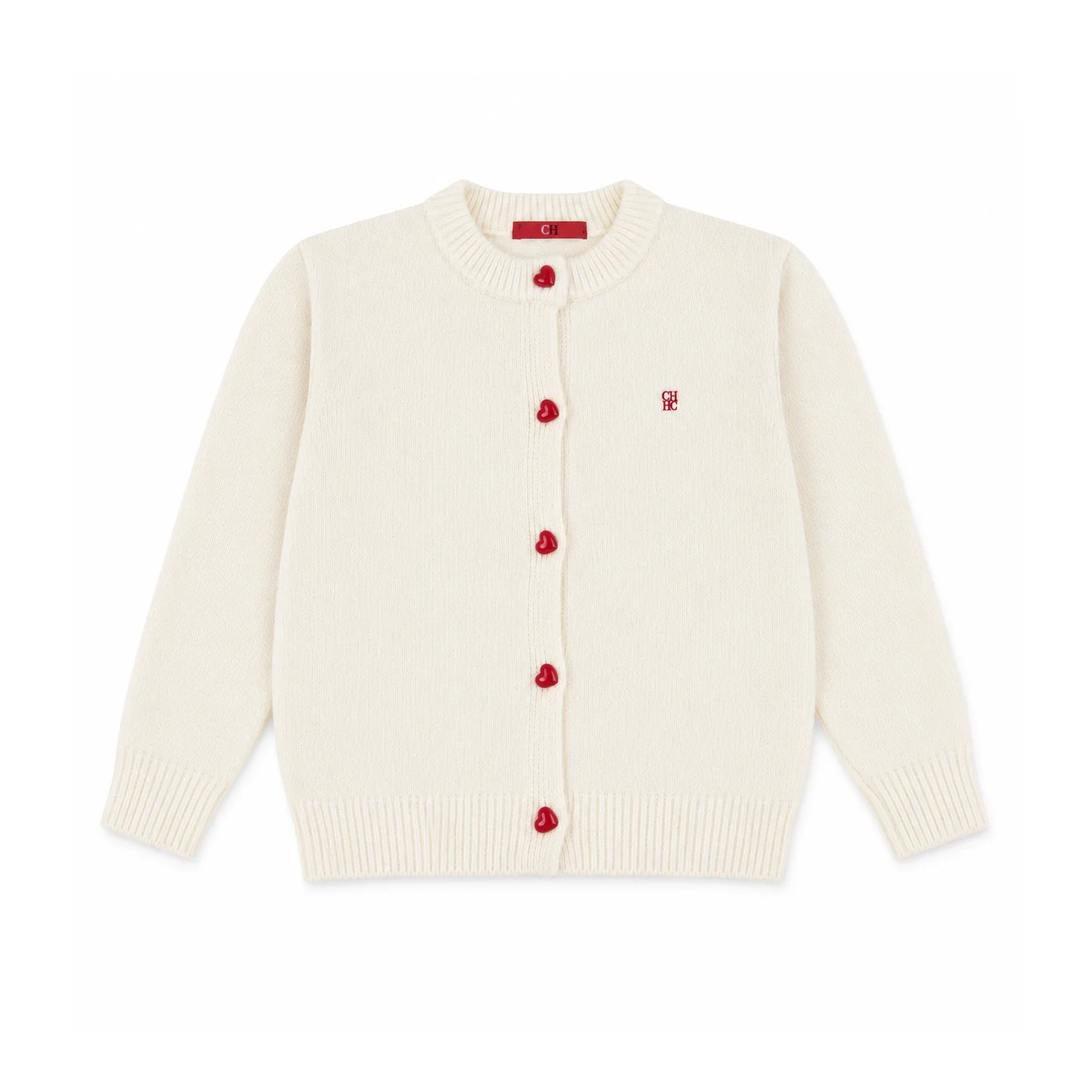 CH Mädchen Strick-Cardigan-Pullover mit langen Ärmeln, Herzknopf-Pullover, süßer, lässiger Schulstil für Kinder, Herbst- und Winterkleidung – Detail 5