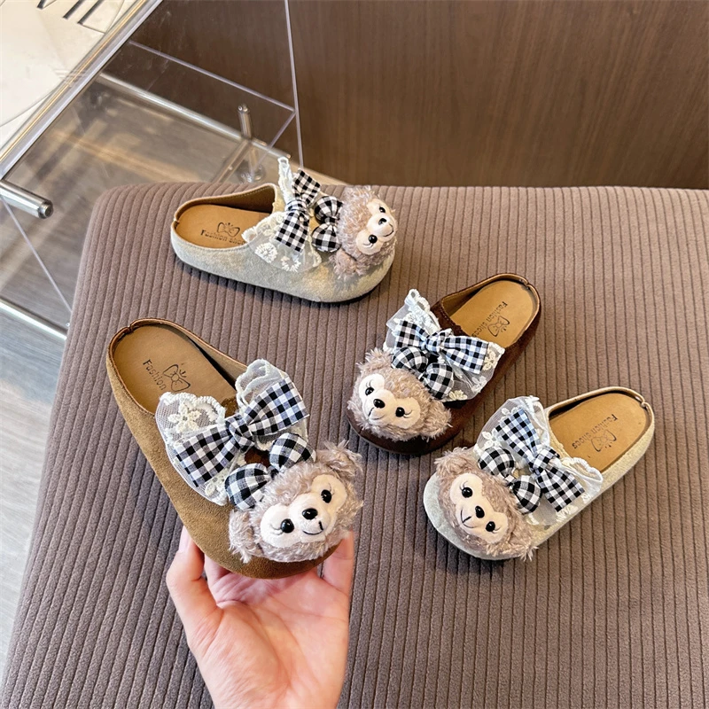 

Fashion Girls' Shoe 2026 Spring New Kids Slippers Thick Sole Anti Slip Girls Personalized Cotton Slippers Simple Child Home Shoe