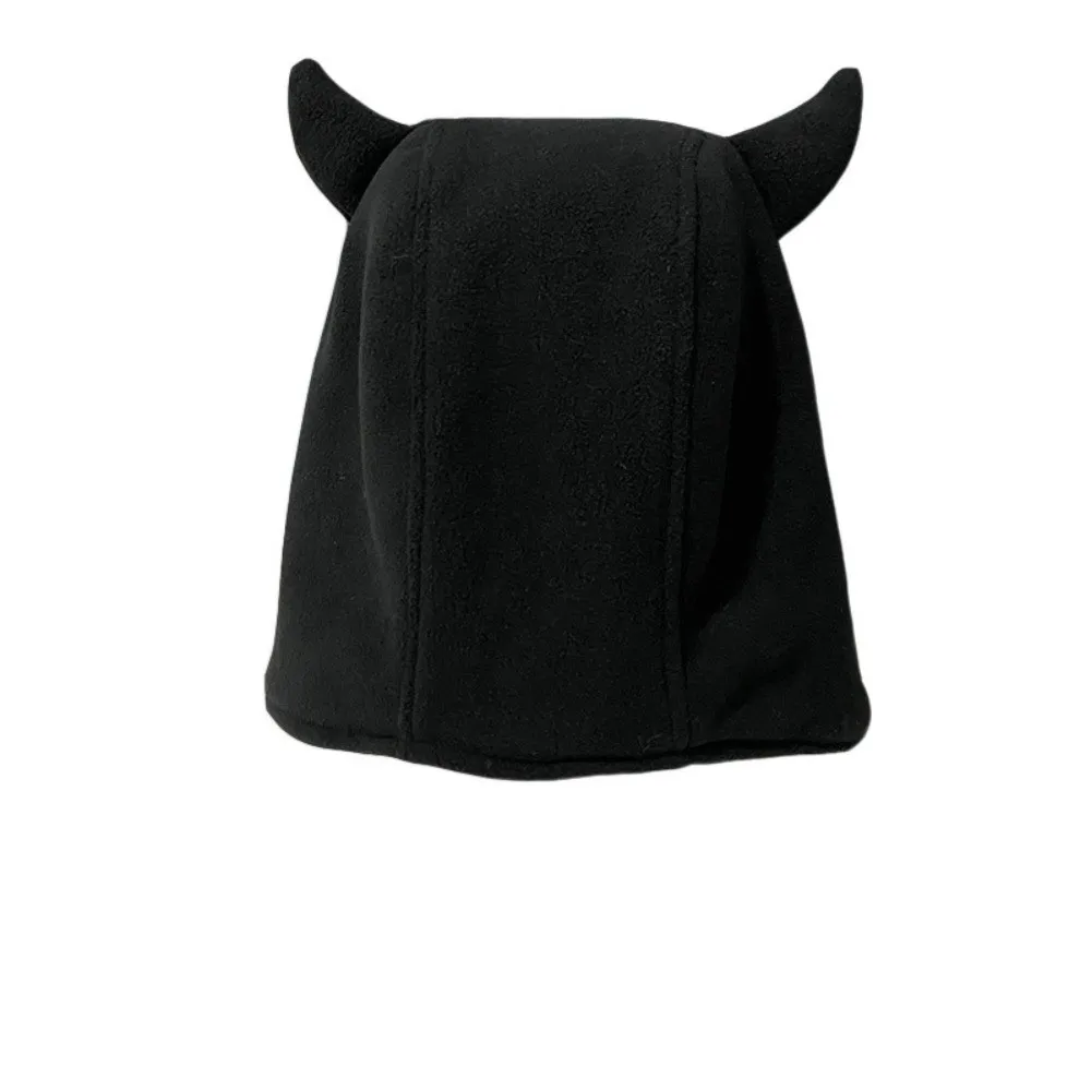 Punk Ear Protection Demon Ear Hat Solid Color Lei Feng Cap Warm Adjustable Winter Pullover Cap Daily