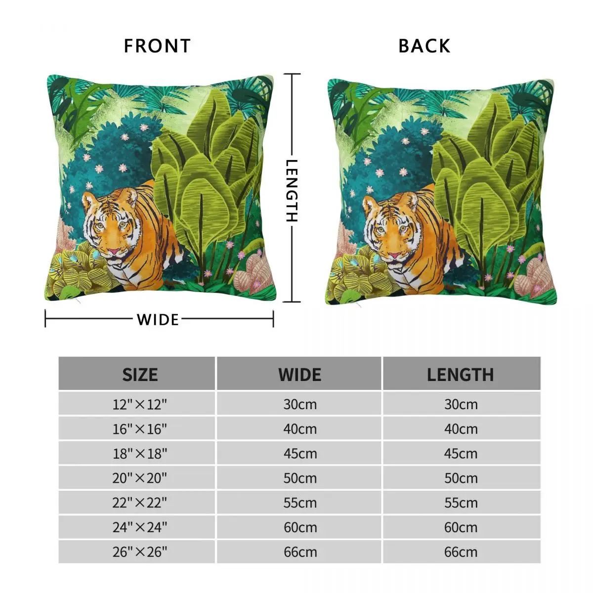 Wile Nature Jungle Tiger Pillowcase Polyester Linen Velvet Creative Zip Decor Throw Pillow Case Sofa Seater Cushion Cover