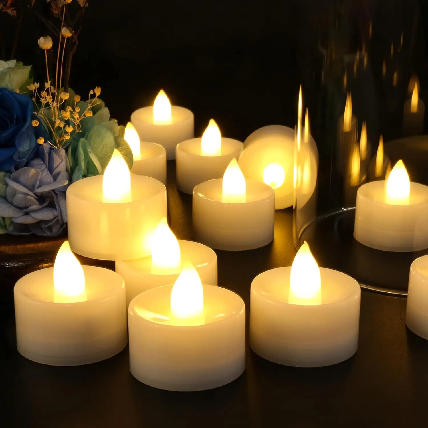 Flashing LED Candle Battery Powered Fake Tea Light Flameless Candles Outdoor Garden Birthday Wedding Party Home Decoration