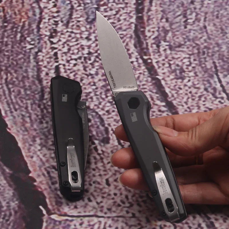 Lancio 18 Coltello Auto Grigio Alluminio / Stonewash CPM-154 - 7551