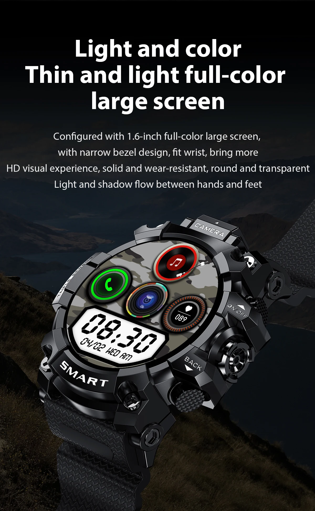 Q999 Android Smart Watch 1.6 Inch Touch Screen Dual Camera 4G+64G ROM 4-Core CPU Support 4G SIM Card WIFI GPS Smartwatch PK DM30