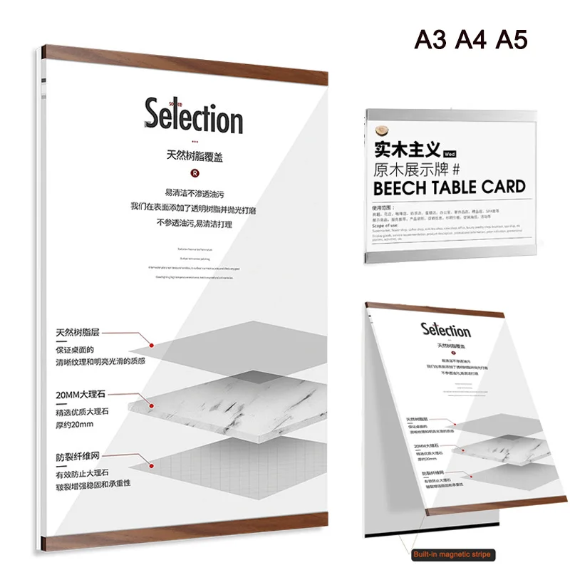A3/a5/a4 Magnetic Photo Frames Acrylic Punching Free Photocards Certificate Picture Frames Document Sign Poster Holder Display