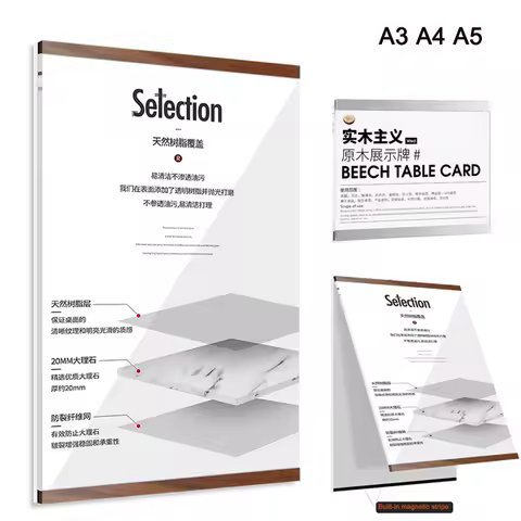 A3/a5/a4 Magnetic Photo Frames Acrylic Punching Free Photocards Certificate Picture Frames Document Sign Poster Holder Display