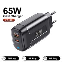 USLION 65W GaN USB Type C Charger QC3.0 PD Fast Charge KR EU US Plug For Xiaomi 14 iPhone 15 Pro Max Samsung Oneplus Redmi POCO