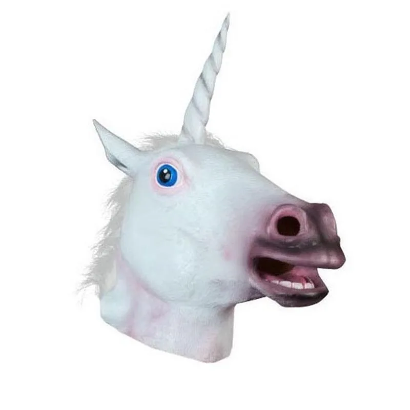 Le Cool Unicorn , face animal , horse from TikTok, funny latex head mask