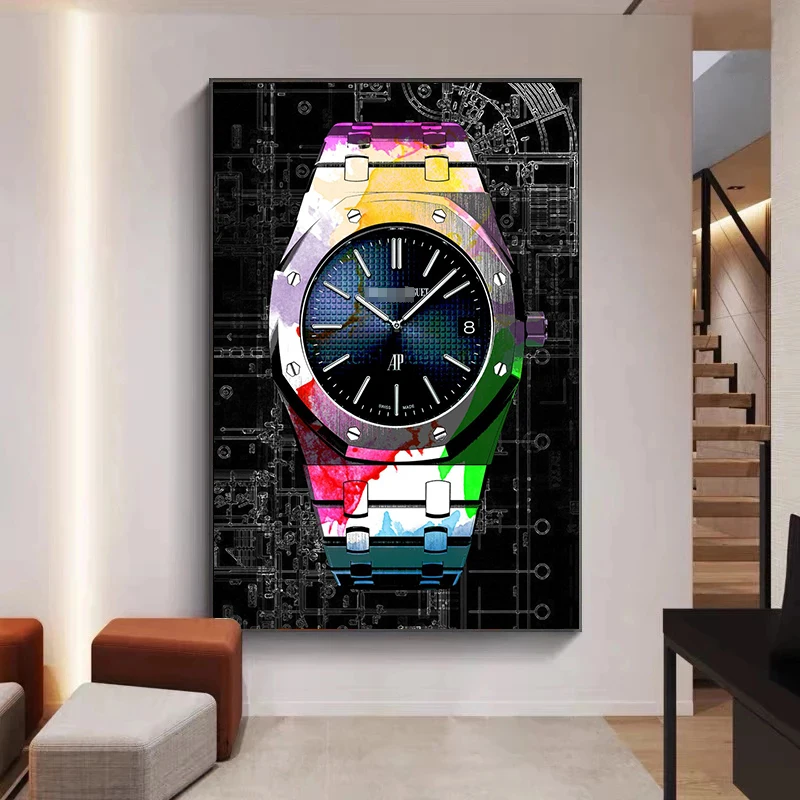 Colorful Wrist Watch Graffiti Canvas Painting Pop Art Posters and Prints Fashion Wall Art Pictures For Living Room Home Decor