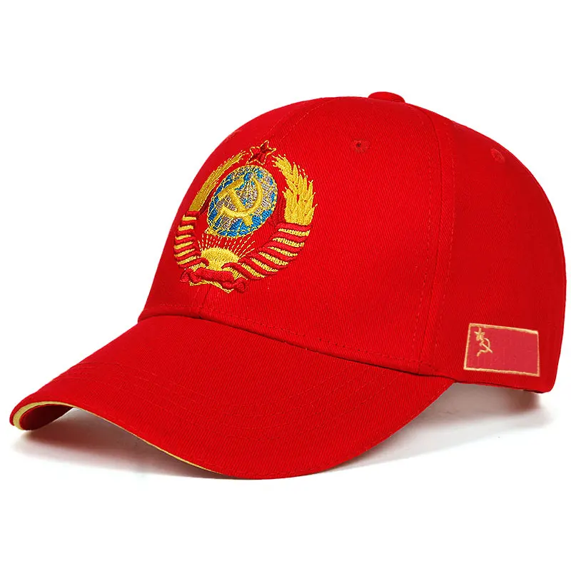 2023 High Quality Russian CCCP National Emblem Baseball Cap 100% Cotton Snapback Caps Adjustable Sun Hat Outdoor Visor Hats