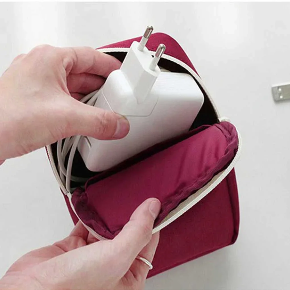 Portable electronic accessory storage bag mini small bag travel storage assistant, storage bag USB mobile power bag