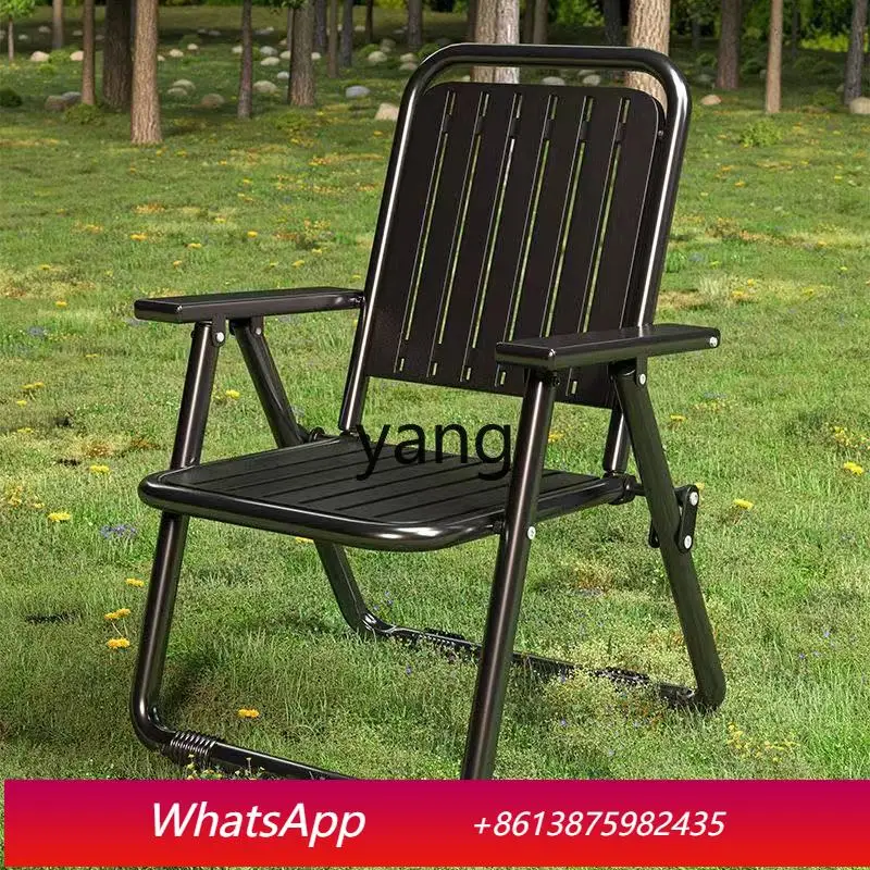 

LTT Home Folding Chair Reclining Chair Portable Picnic Chair Patio Balcony Backrest Camping Stool