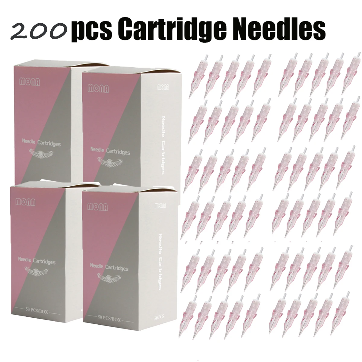 

10/200 шт. розовые одноразовые иглы для тату-картриджей Pro круглый лайнер одноразовые стерилизованные безопасные иглы для татуировки для тату-машины