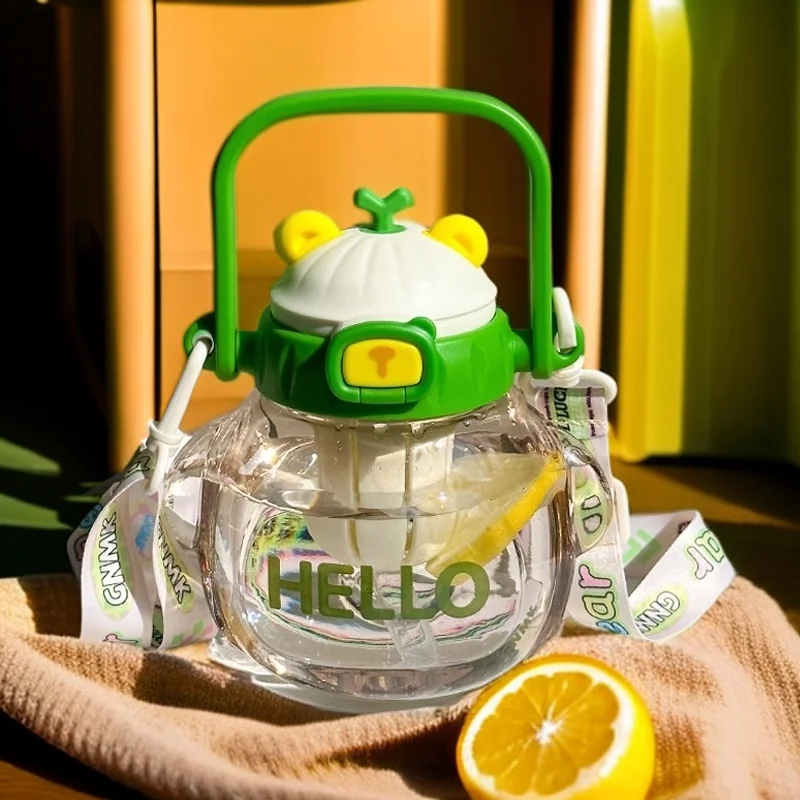 

High Value Big Belly Plastic Water Cup GirlsChildren's Kettle 2025 New Summer Large Capacity Kids Straw Cute Water Bottle 2