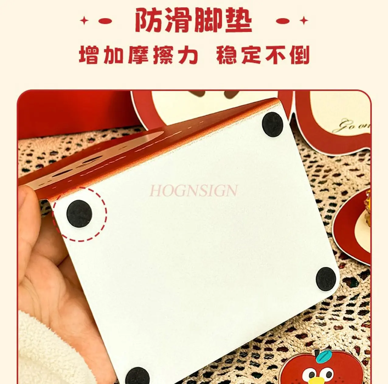 Picture 4: 2pcs Metal Book Stand Thickened L-shaped Large Cartoon Apple Creative Book Clip for Students' Telescopic Book Stand Desktop