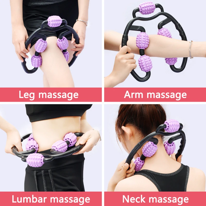 Rodillo de masaje de 5 ruedas en forma de U, punto de gatillo para brazo, pierna, cuello, tejido muscular, Fitness, gimnasio, Yoga, Pilates, herramientas deportivas, accesorios