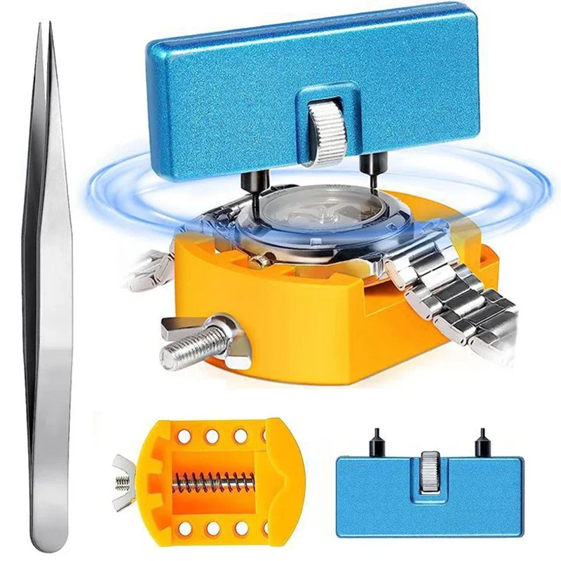 3 in 1 Watch Back Case Opener Tool Set Adjustable Remover Holder Watch Battery Change Watch Repair Maintenance Tools
