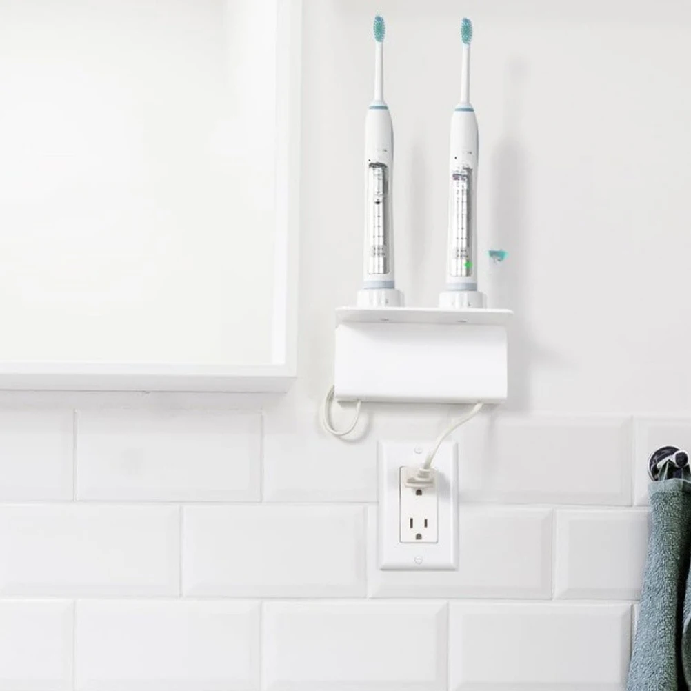 

2Pcs Wall Mounted Acrylic Electric Toothbrush Holder Cable ganizer Space Saving Bathroom Storage Teethbrush Stand Self Adhesive
