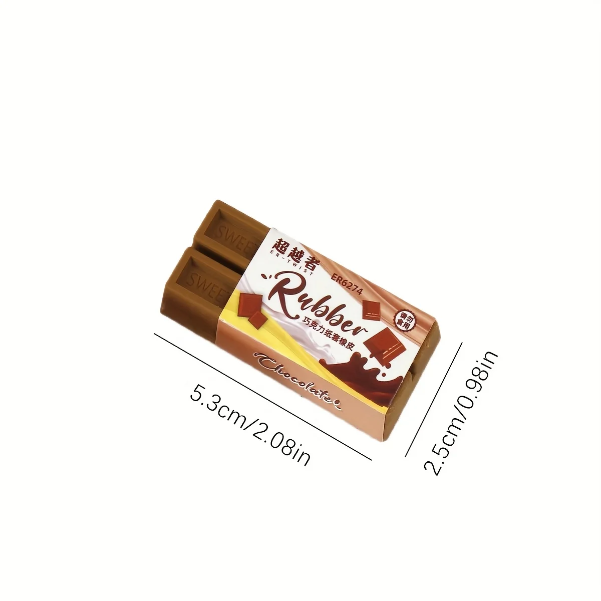 3/6 個のチョコレート型消しゴムは楽しくてリアルで、教師、クラスメート、友人へのギフトに最適です。