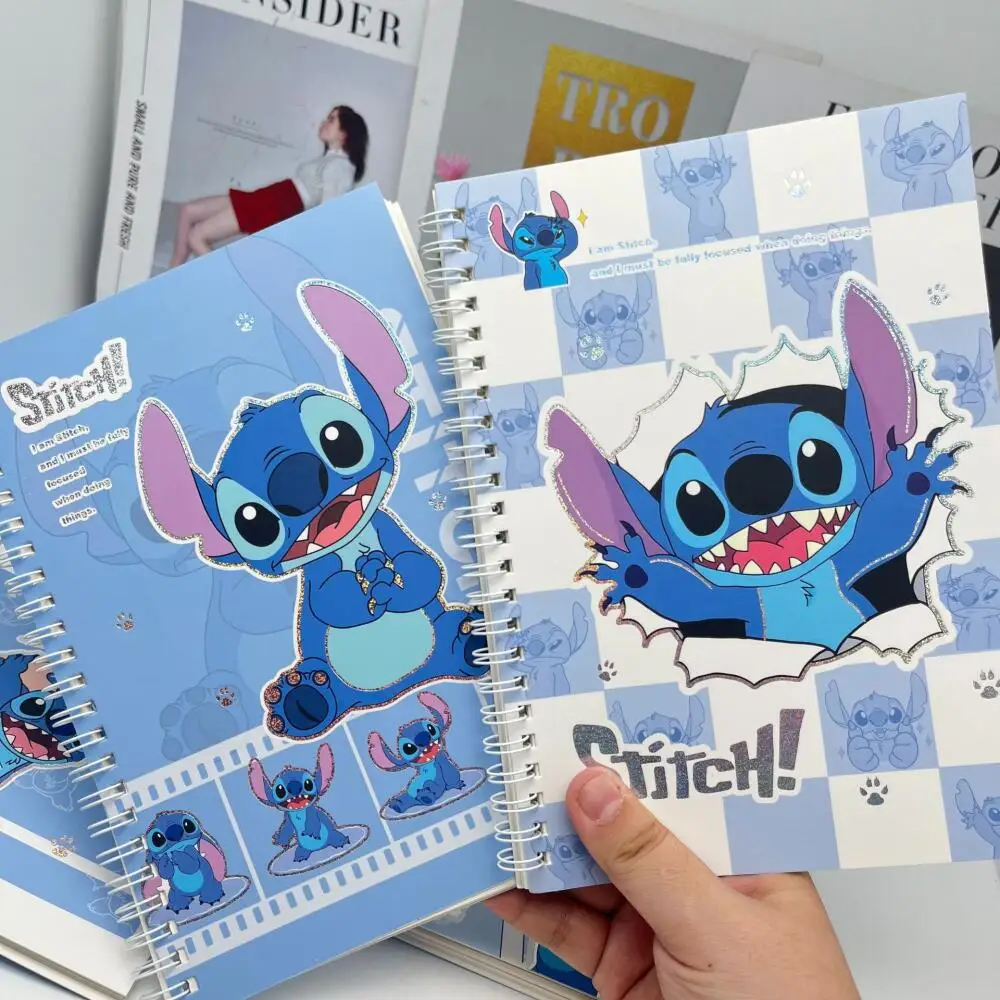 Random One Lilo & Stitch Coil Notebook Cartoon Stitch Loose-leaf Coil Notebook Horizontal Line Notebook Student Stationery Gifts