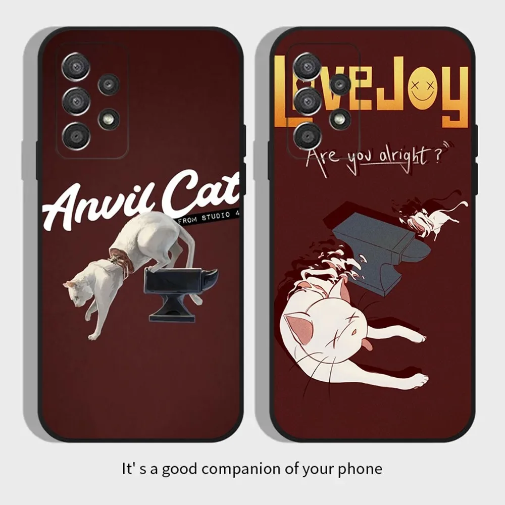 Lovejoy Cat Are You Alright Phone Case For Samsung Galaxy A13,A21s,A22,A31,A32,A52,A53,A71,A80,A91 Soft Black Cover