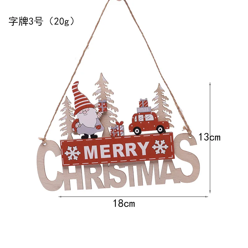 Wooden Merry Christmas Hanging Ornaments Letter Crafts Christmas Tree Decor for Home Xmas New Year 2024 Naviidad Decoration Gift