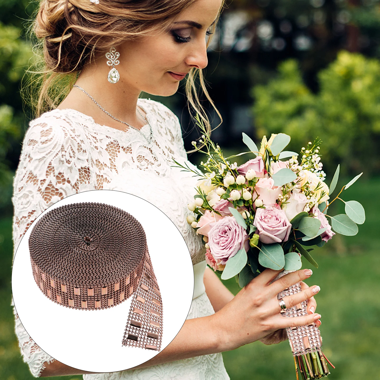 1ロール10ヤード8列ラインストーンダイヤモンドリボンDIYクラフト用品キラキラ装飾ウェディングパーティーフェイクジェムトリム手工芸品