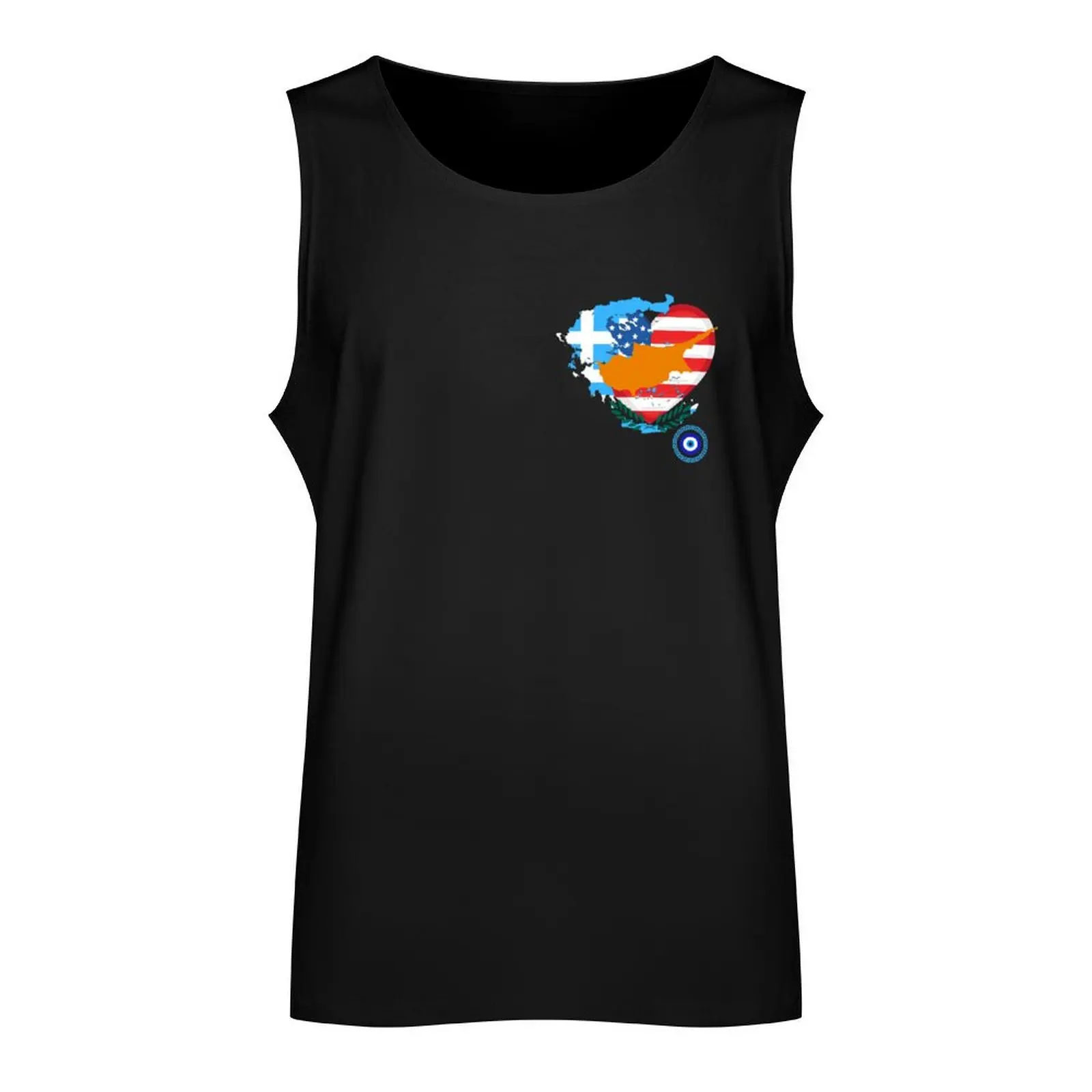 GREECE CYPRUS USA Tank Top Men's fitness t-shirt clothes for men Men's sleeveless basketball