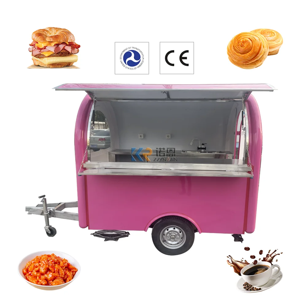 

2023 Fast Food Trailer Outdoor Street Kitchen Snack Vending Cart Customized Food Truck with CE ISO