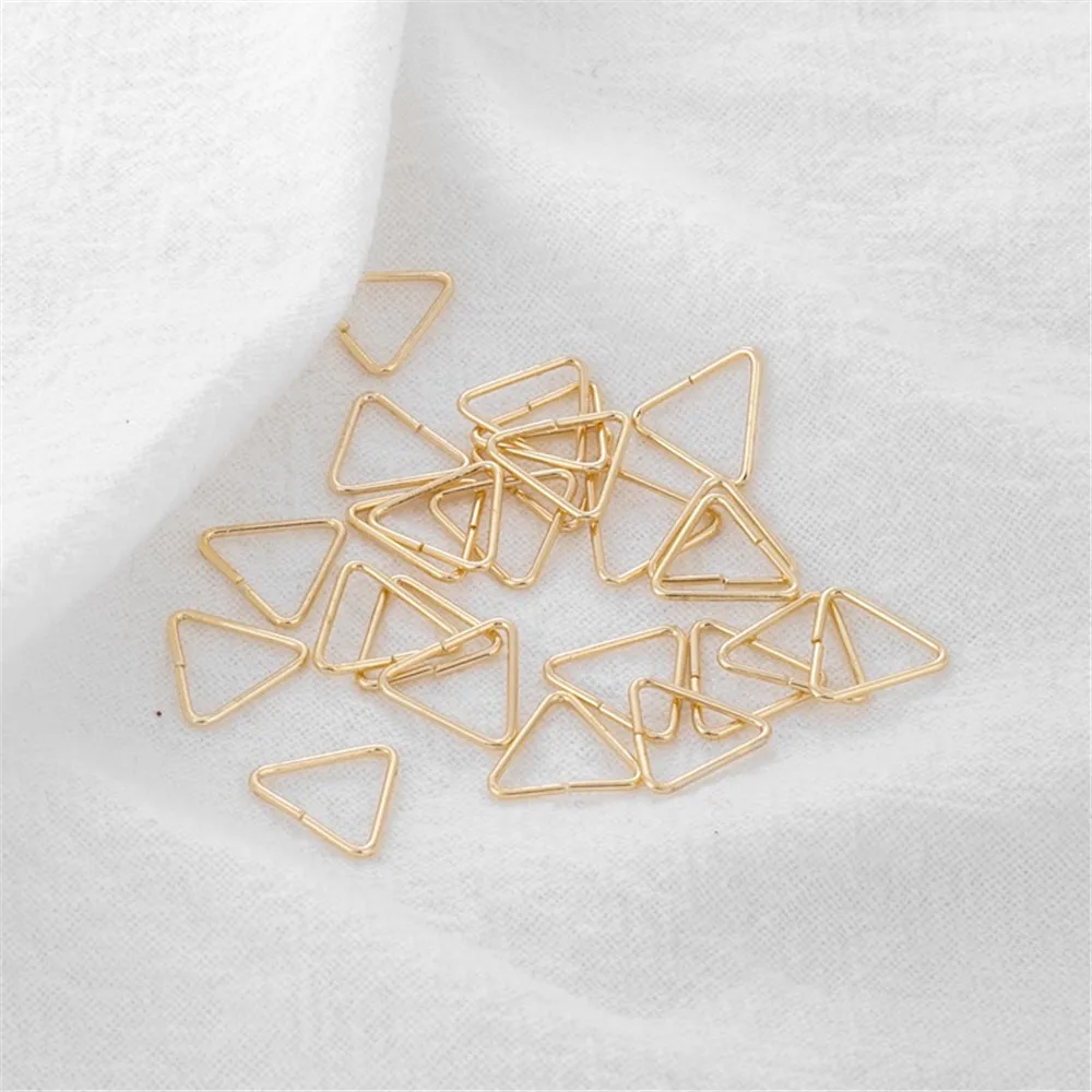 

14K Gold Glossy Triangle Open Ring Pendant, Handmade DIY Earrings, Ring, Earrings Link Material