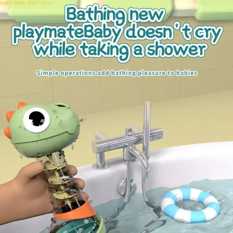 Q81A Bath Sprinkler Toy Water Bath Toy Floating Toy Dinosaur Rotating Fun Toddler Shower Toy Bathtub Toy Bathroom Toy