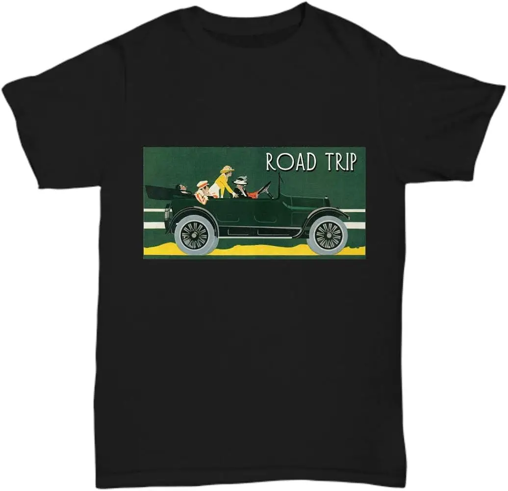 Vintage Road Trip - Classic Auto Design - Unisex Tee  Cotton Luxury brand vintage oversized