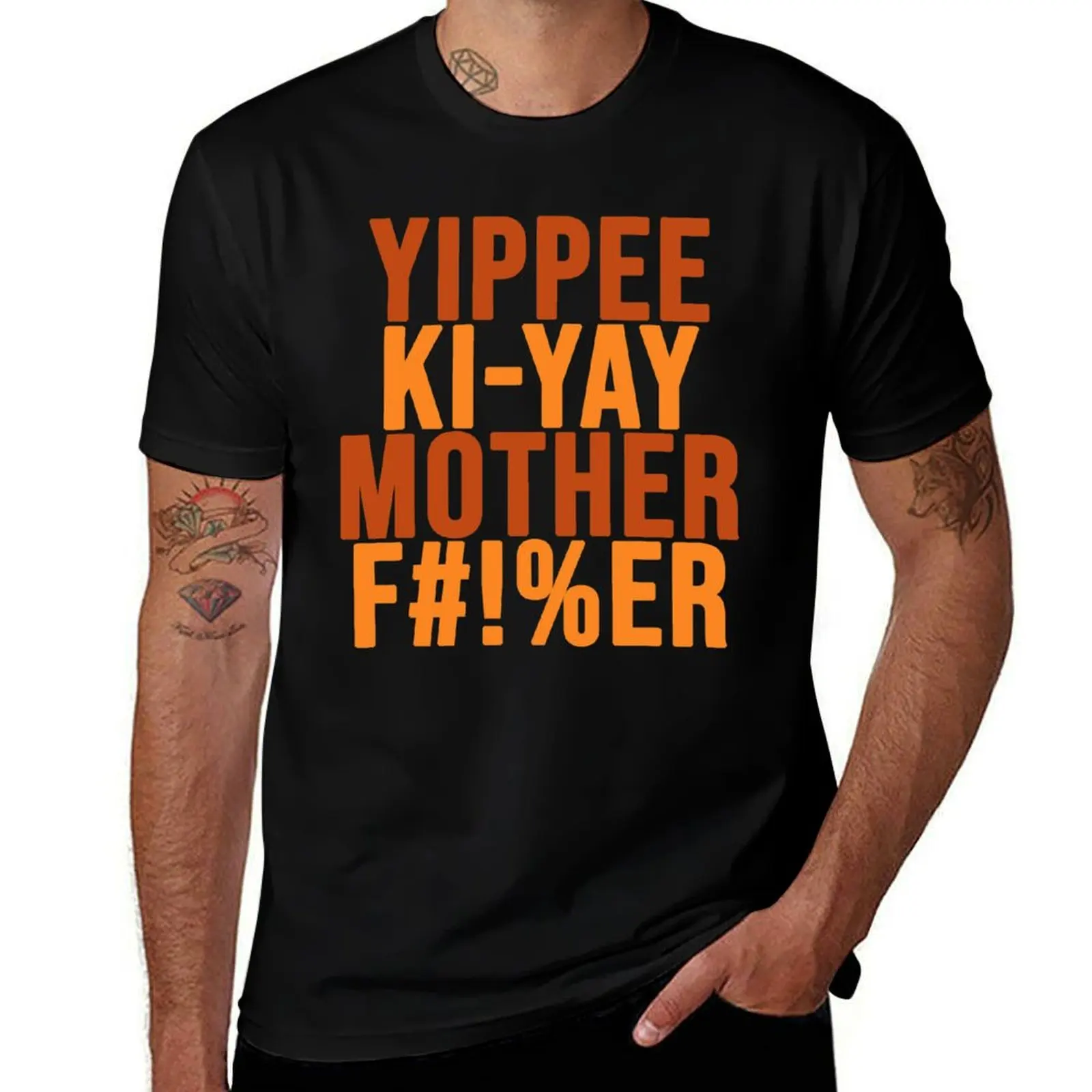 Yippee ki yay T-Shirt cotton man t-shirts anime shirt mens white t shirts