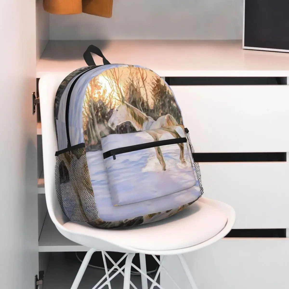 

Рюкзак Andalusian Horse Snow And Sunset, рюкзак большой вместимости, детская сумка для книг, школьная сумка, сумки на плечо для мужчин и женщин