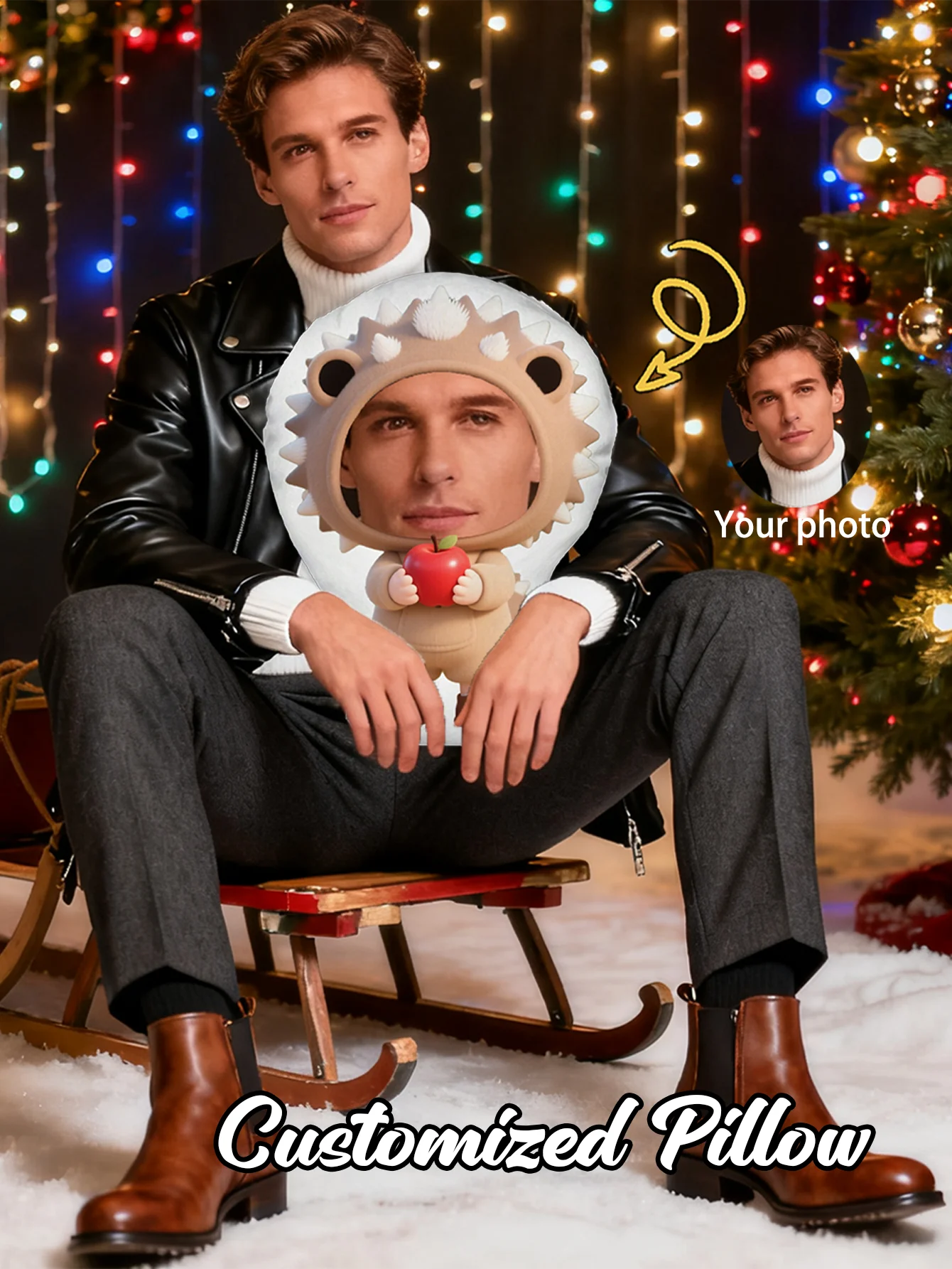 Gepersonaliseerde leuke gezichtskussen - Aangepaste foto dubbelzijdig bedrukking, Egel, ideaal cadeau voor verjaardag, Thanksgiving, Kerstmis, Geschikt voor moeder, Uniek en ademend, Geschikt voor haar, hem, het, vriendin, vader, moeder, familie, vrienden, jubileum, verjaardag, Valentijapon, Valentijnsdag, feestdag, feestdag, feestdag, feestdag, feestdag, feestdag, feestdag, feestdag, feestdag, slaapkamer, feestdag, feestdag, slaapkamer, slaapkamer, feestdag, slaapkamer, slaapkamer, sl