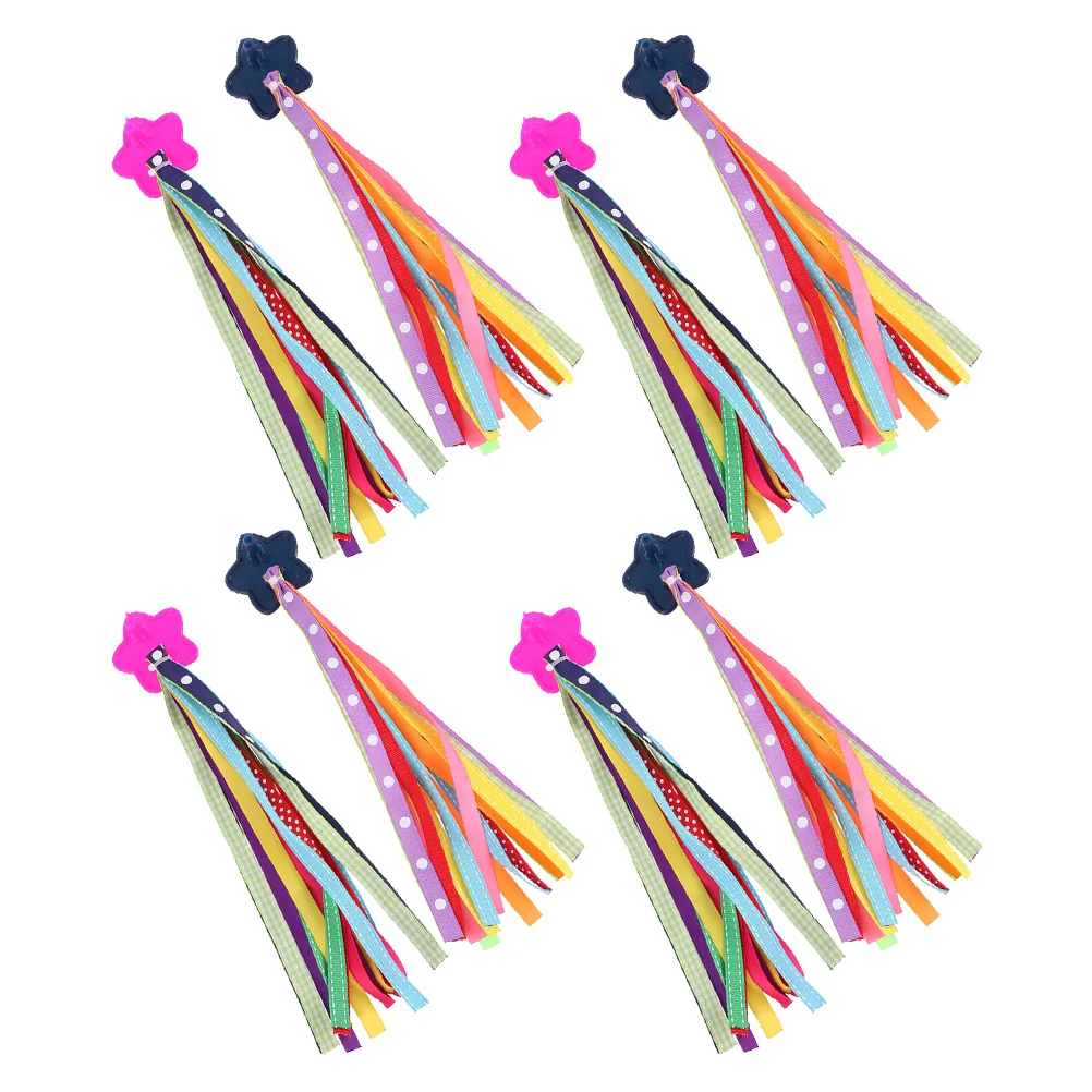 4Pair Bicycle Handlebar Streamers Colorful Tassels for Kids Bikes Scooters Secure Reliable Fun Decorations Bicycle Grip Tassels
