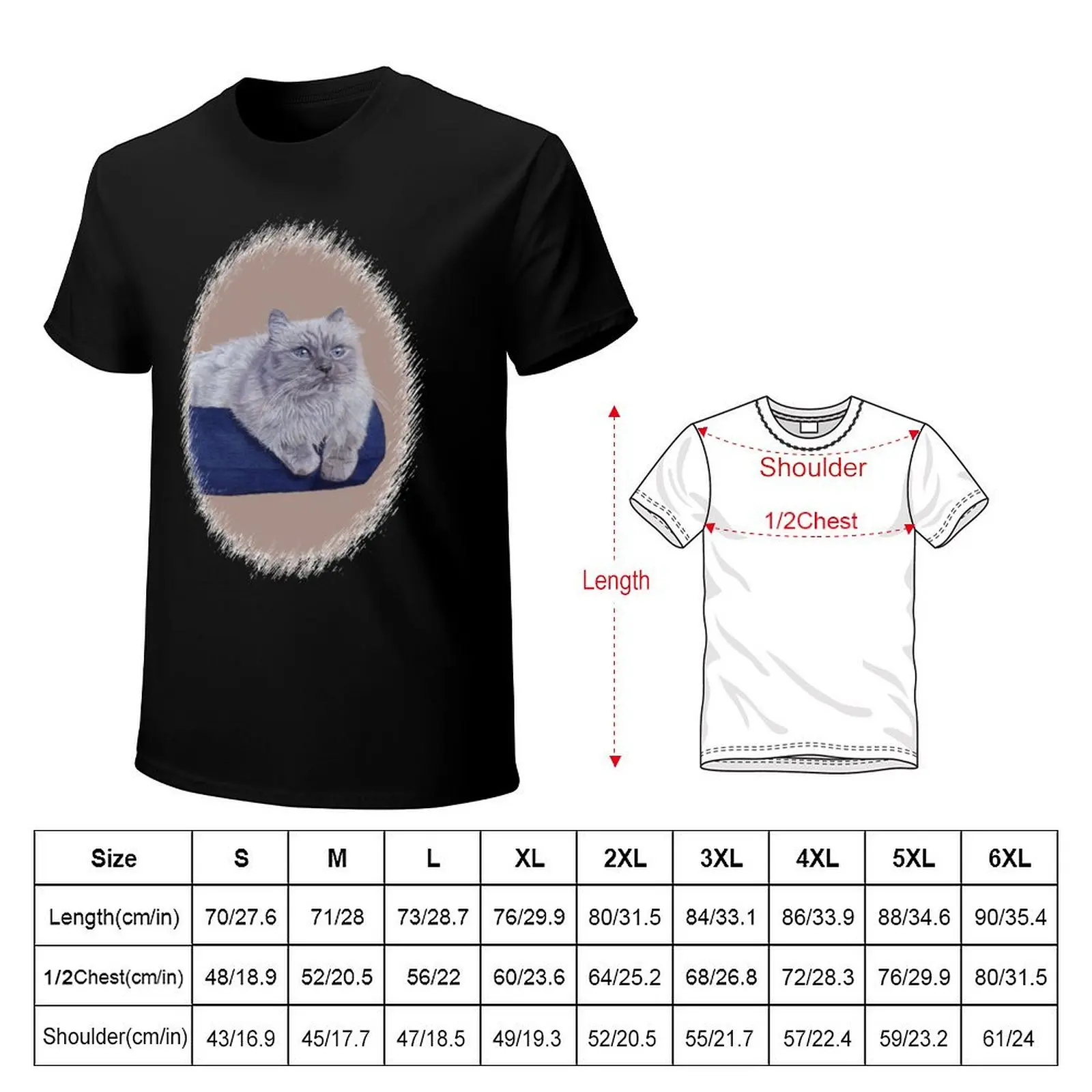 Bayou - A Portrait of a Himalayan Cat T-Shirt kawaii clothes hippie clothes anime new edition graphic t shirts men