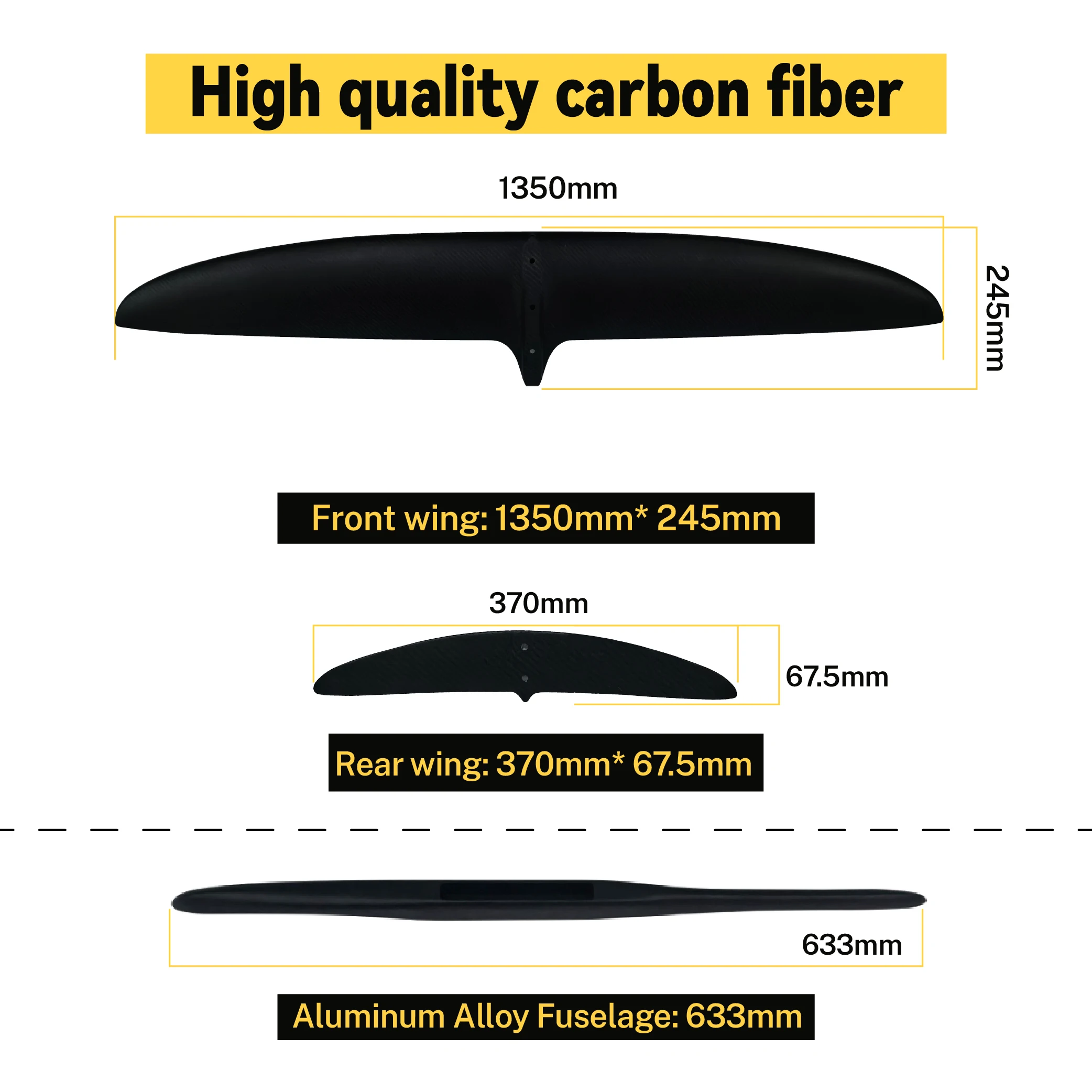 High Quality CY CY1051 Sport Accessory Fast Carbon Fiber Aluminum Alloy Hydrofoil Surfer Wingsurfing High Standing Hydrofoil