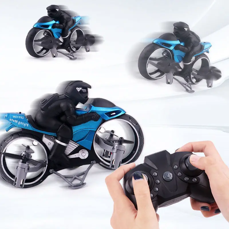 La motocicleta voladora con Control remoto de doble uso Land-Air volará, motocicleta pequeña, juguetes para niños Douyin, el mismo modelo, coche volador de aire